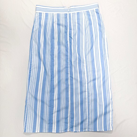 NWT Lemlem x H&M Collaboration Blue & White Striped Tencel Lyocell Skirt Size 10 - Picture 4 of 10